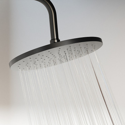 Душевая система Damixa Jupiter 977760300 с термостатом черная матовая 1 режим