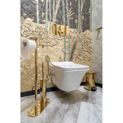 Стойка с аксессуарами Boheme Venturo 10953-G для туалета, золото