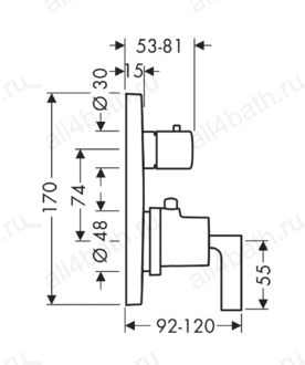 Axor Citterio термостат СМ, с запорным  вентилем.