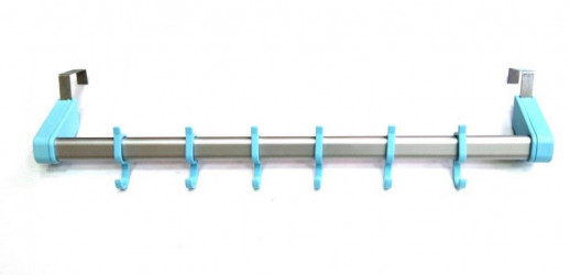 Primanova M-KA01-02 вешалка на дверь с 6 крючками, 57 см, голубая