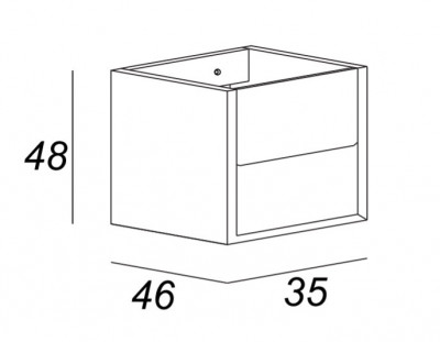 Шкафчик Cezares Bellagio 54719 35 см подвесной, совместимый с тумбой, цвет rovere tabacco