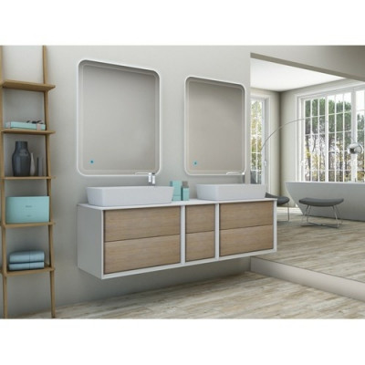 Шкафчик Cezares Bellagio 54719 35 см подвесной, совместимый с тумбой, цвет rovere tabacco