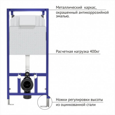 Комплект BERGES  для монтажа подвесного унитаза  OPTIM PS: инсталляция NOVUM525, кнопка L3, унитаз  с сидением