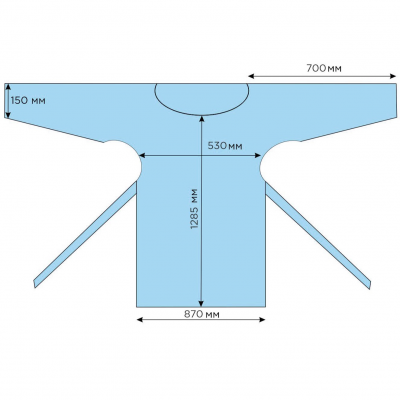 Фартук HACCPER Evatex с рукавами, размер M, 1285х870 мм,10 шт