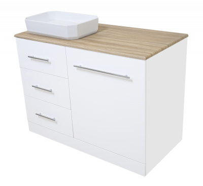 Тумба под раковину Misty Респект - 110 с 3 ящ. под стиральную машину левая (Э-Рес01110-13ЯЛ)