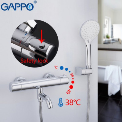 Термостатический смеситель Gappo настенный хром (G3290)