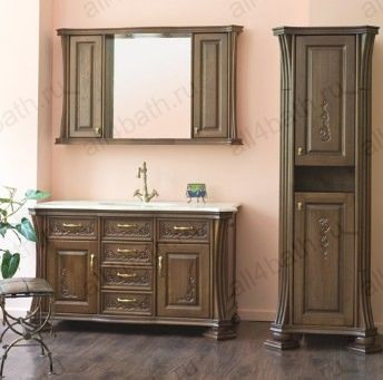 Аллигатор-мебель Classic 125B пенал для ванной, массив дуба