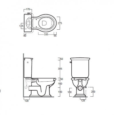 SIMAS Lante LA08bi+LA09Bbi+LA002bi/cr+D24cr унитаз моноблок с горизонтальным сливом, белый