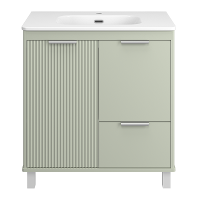 Тумба напольная Brevita Risacca Pistachio 80 фисташковая (RIS-06080-0842Я) с раковиной