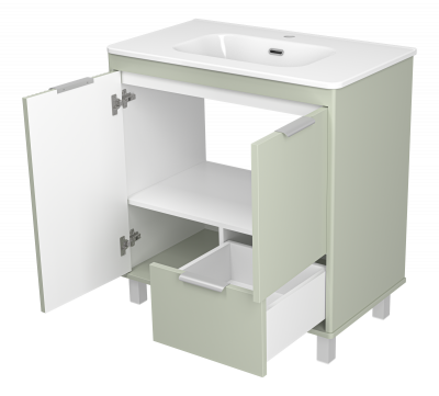 Тумба напольная Brevita Risacca Pistachio 80 фисташковая (RIS-06080-0842Я) с раковиной