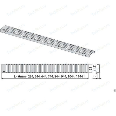 Решетка AlcaPlast Line нержавеющая сталь матовая (LINE-550M)