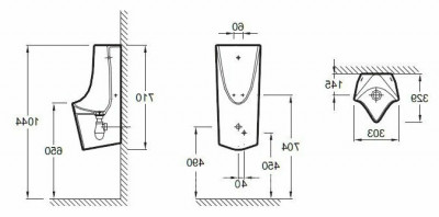 Писсуар Jacob Delafon Struktura EZA022-00: скрытый подвод, белый фарфор, французский дизайн