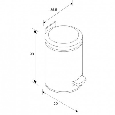 Корзина с педалью CLASSIC металлическая матовая (12 л.)