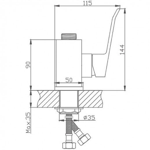 Смеситель для кухни Haiba HB73556 с гайкой (латунь) хром