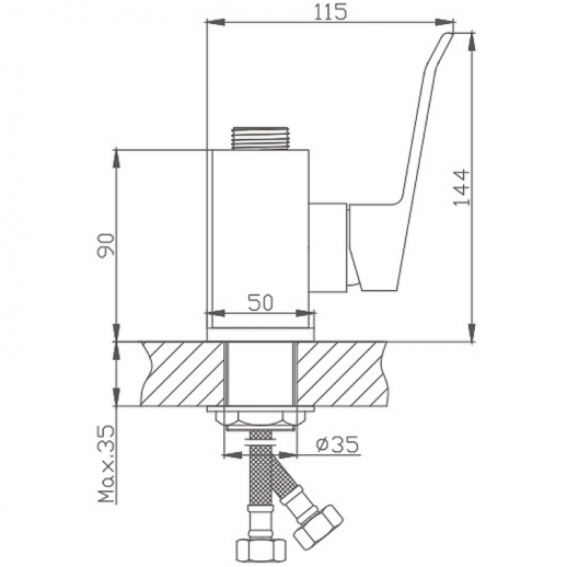 Смеситель для кухни Haiba HB73556 с гайкой (латунь) хром