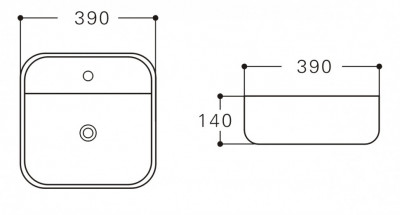 Накладная раковина Aquanet CITY-2-MB 39х39 см, черная матовая (273669)