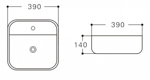 Накладная раковина Aquanet CITY-2-MB 39х39 см, черная матовая (273669)