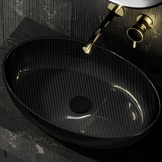 Раковина-чаша Abber Karbon 60 AK2041 черная овальная