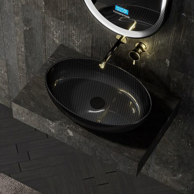 Раковина-чаша Abber Karbon 60 AK2041 черная овальная