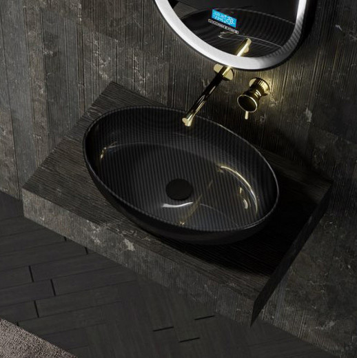 Раковина-чаша Abber Karbon 60 AK2041 черная овальная