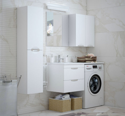 Шкаф-пенал в ванную Corozo Алиот 35 SD-00000605 подвесной белый