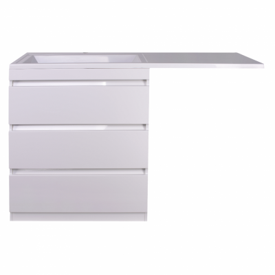 Тумба Style Line Даллас 130 R с раковиной над стиральной машиной, белая (3 ящика)