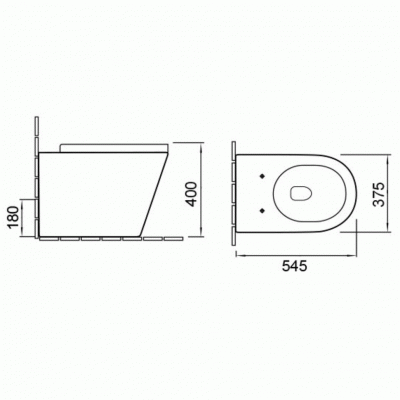 Унитаз SantiLine SL-5020MB приставной с сиденьем Микролифт Приставной