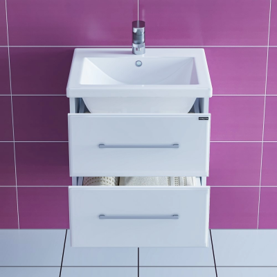 Тумба для умывальника подвесная СаНта "Омега-50" 2 ящ. ЛЮКС (под умывальник Комо 50)