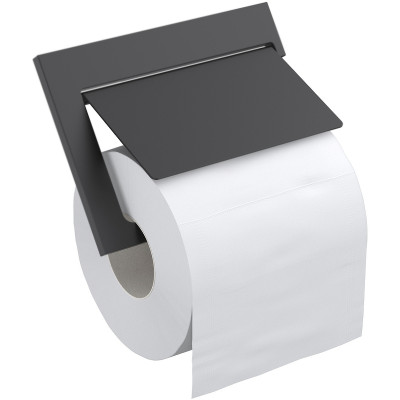 Настенный держатель туалетной бумаги Timo Petruma 15242/03 с крышкой черный матовый