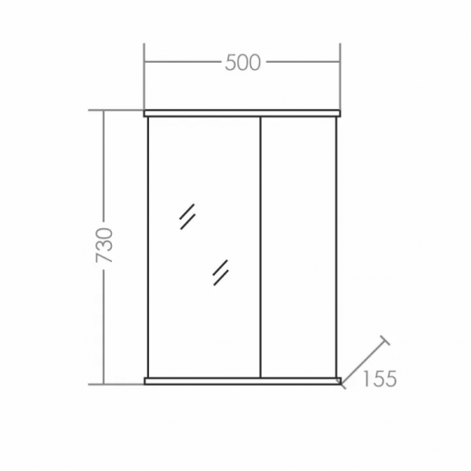 Зеркальный шкаф СаНта "Прима-500" универсальное, белый