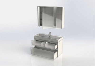 Мебель для ванной Aquanet Бруклин 100 белый напольная/подвесная (00207800)