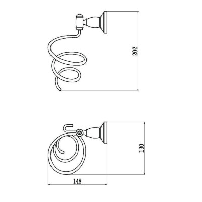 Держатель для фена Savol S-006633C, бронза