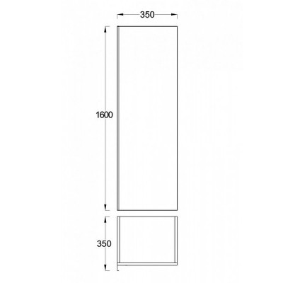 Шкаф пенал в ванную Veedi Novel 35 NVL000P подвесной белый