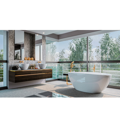 Ванна овальная WHITECROSS Onyx A 160x75 белый глянец иск. камень (0204.160075.100)