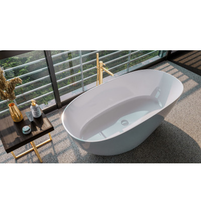 Ванна овальная WHITECROSS Onyx A 160x75 белый глянец иск. камень (0204.160075.100)