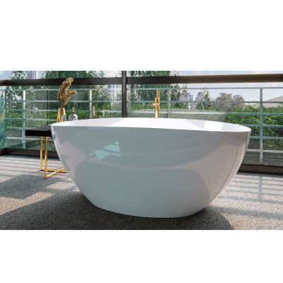 Ванна овальная WHITECROSS Onyx A 160x75 белый глянец иск. камень (0204.160075.100)