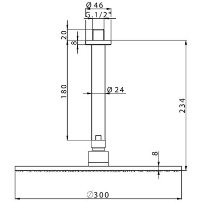 Верхний душ Cisal Shower DS01370040 черный матовый