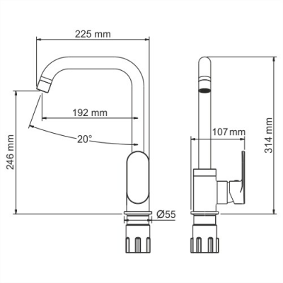 WasserKRAFT Mindel 8507 смеситель для кухни, белый