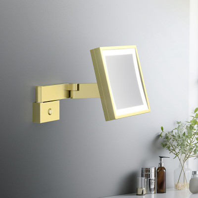 Косметическое настенное зеркало Timo Selene 17074/17 с подсветкой золото матовое