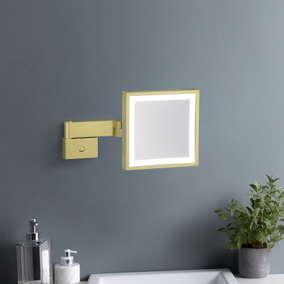 Косметическое настенное зеркало Timo Selene 17074/17 с подсветкой золото матовое