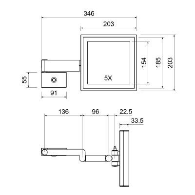Косметическое настенное зеркало Timo Selene 17074/17 с подсветкой золото матовое