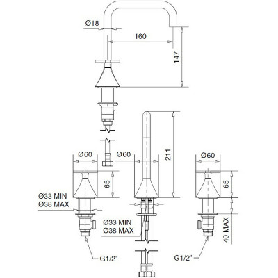 Смеситель для раковины Migliore Sirius 28161 хром двухвентильный