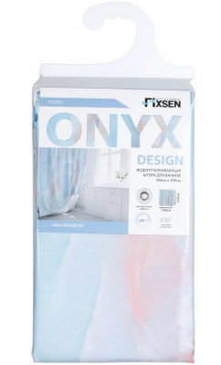 Шторка для ванны Fixsen Onyx FX-2516 200х180 голубая полиэстер