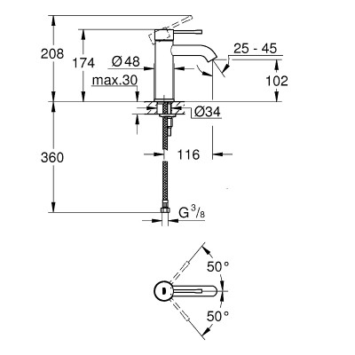 Смеситель для раковины Grohe Essence 24172KF1 фантомный черный