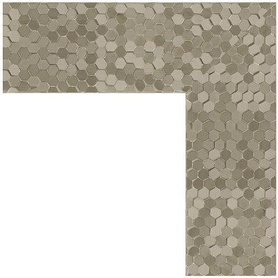 Зеркало настенное Evoform Definite 146х56 BY 3116 в багетной раме Соты титан 70 мм