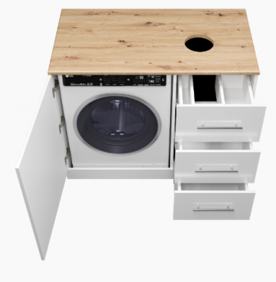 Тумба под раковину Misty Респект - 110 с 3 ящ. под стиральную машину правая (Э-Рес01110-13ЯП)