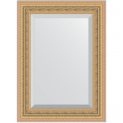 Зеркало настенное Evoform Exclusive 75х55 BY 1224 с фацетом в багетной раме Сусальное золото 80 мм