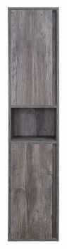 Шкаф пенал для ванной Misty Темза 35 универсальный темное дерево, сосна 35х165 (П-Тем05035-31)