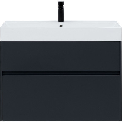 Тумба с раковиной Aquanet Бруклин 85 312889 подвесная антрацит матовый