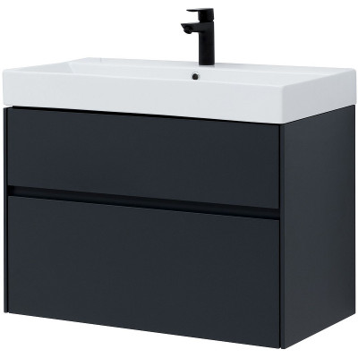 Тумба с раковиной Aquanet Бруклин 85 312889 подвесная антрацит матовый